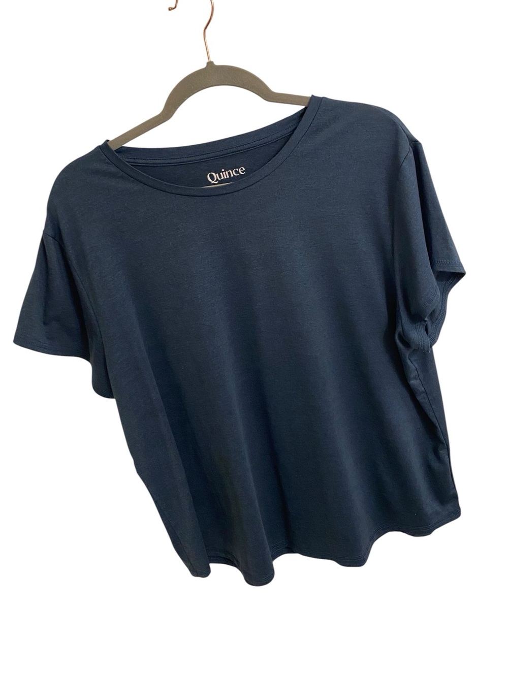 Quince Women's Short Sleeve Crewneck Tee Deep Teal Blue Size XL Sustainable top